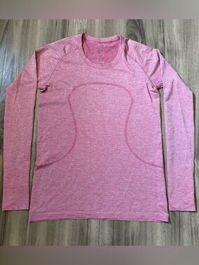 Pink Sparkle Lululemon Swiftly Tech Long Sleeve Crew